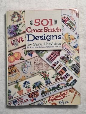📕Vintage 1993 - 501 Cross Stitch Designs by Sam Hawkins Hardcover